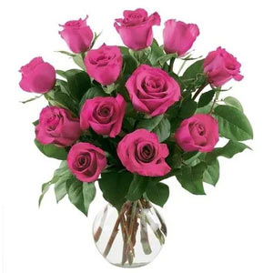 Boonton Florist | 12 Bright Pink Roses