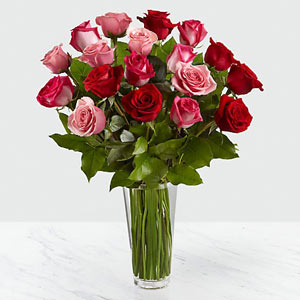 Boonton Florist | 18 Red & Pink Roses